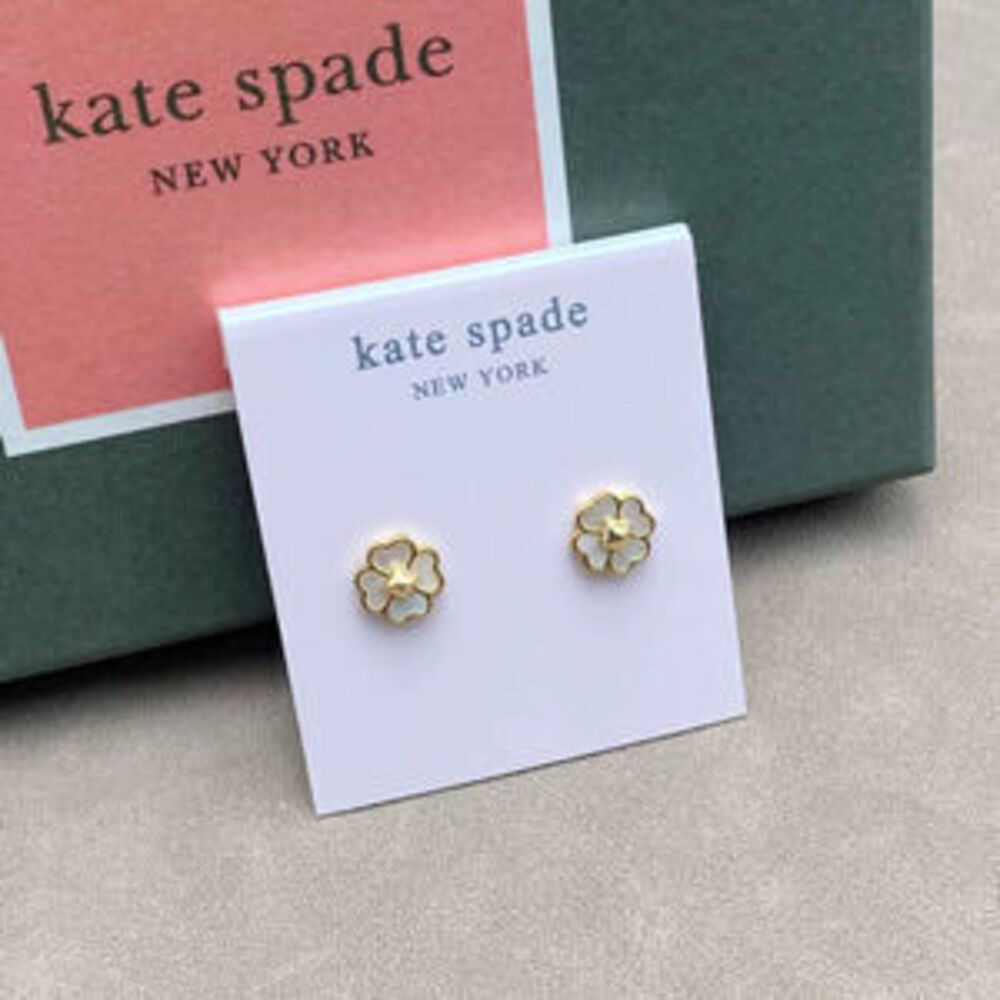 kate spade Enamel Clover Heart Flower Metal Earrings
